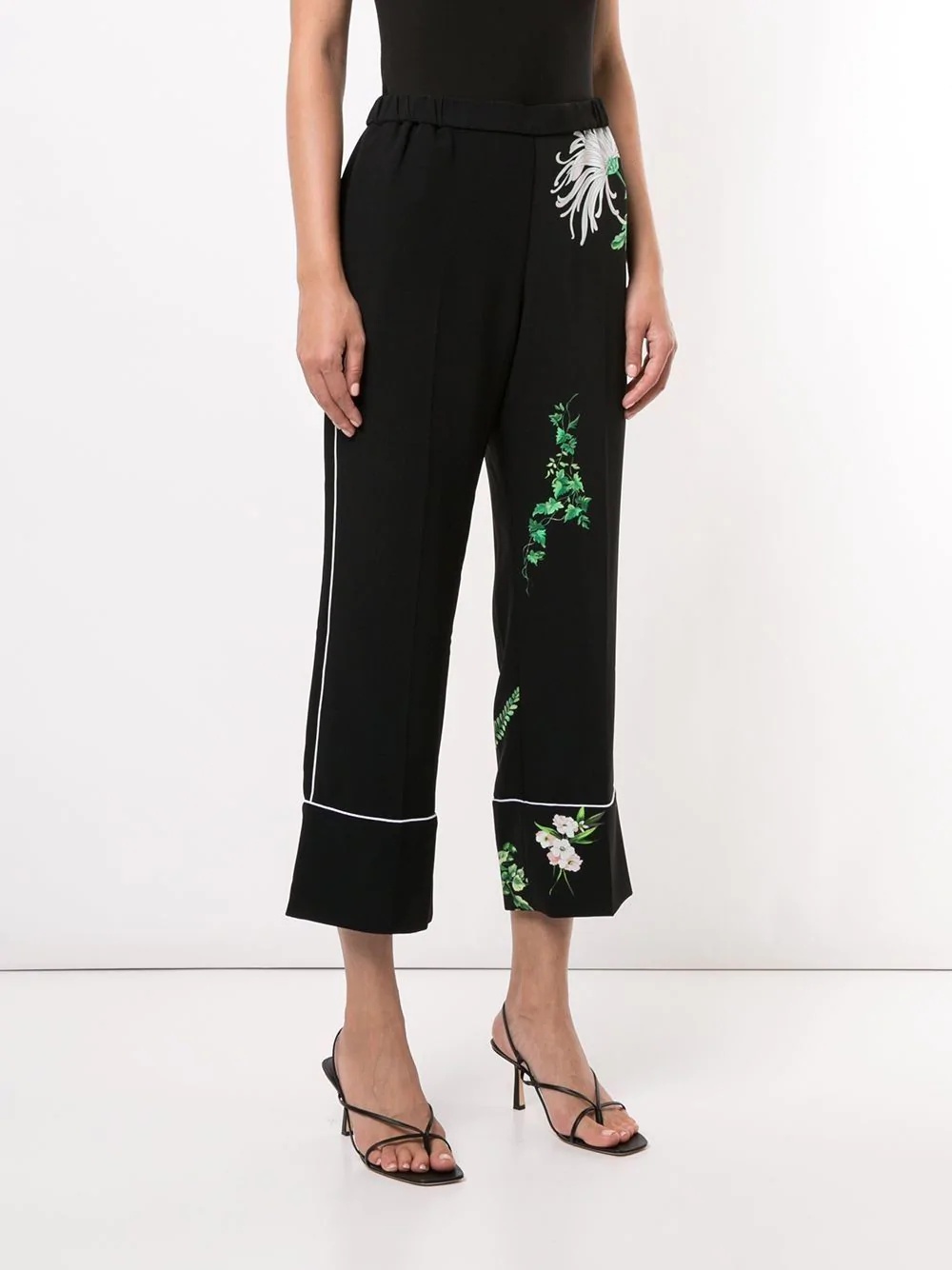 floral-print straight trousers - 4