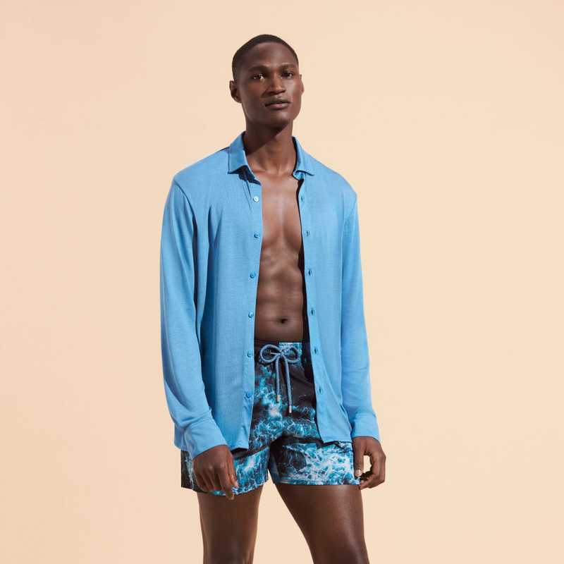 Men Jersey Tencel Shirt Solid 6