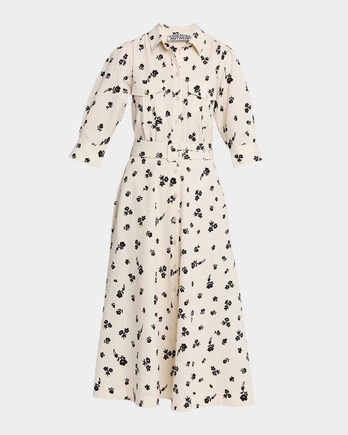 Jizo Belted Midi Shirtdress - 1