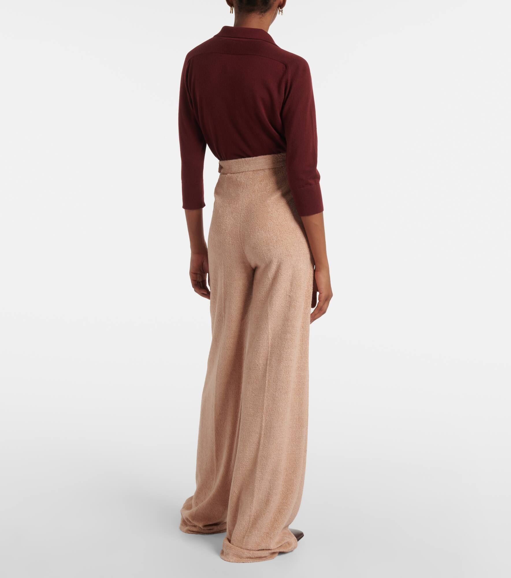 Linen and cotton terry wide-leg pants - 3