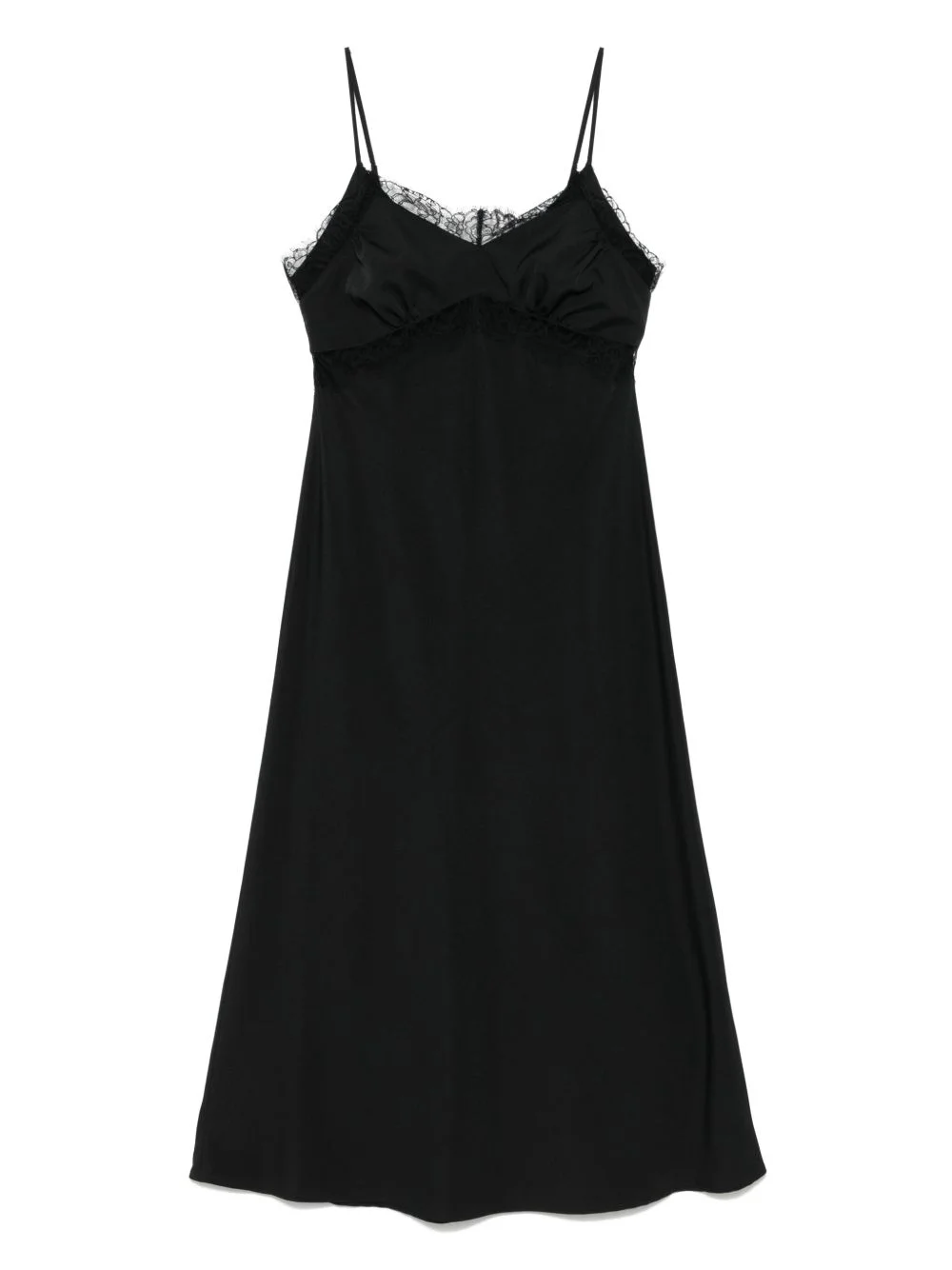 lace-trim midi dress - 1