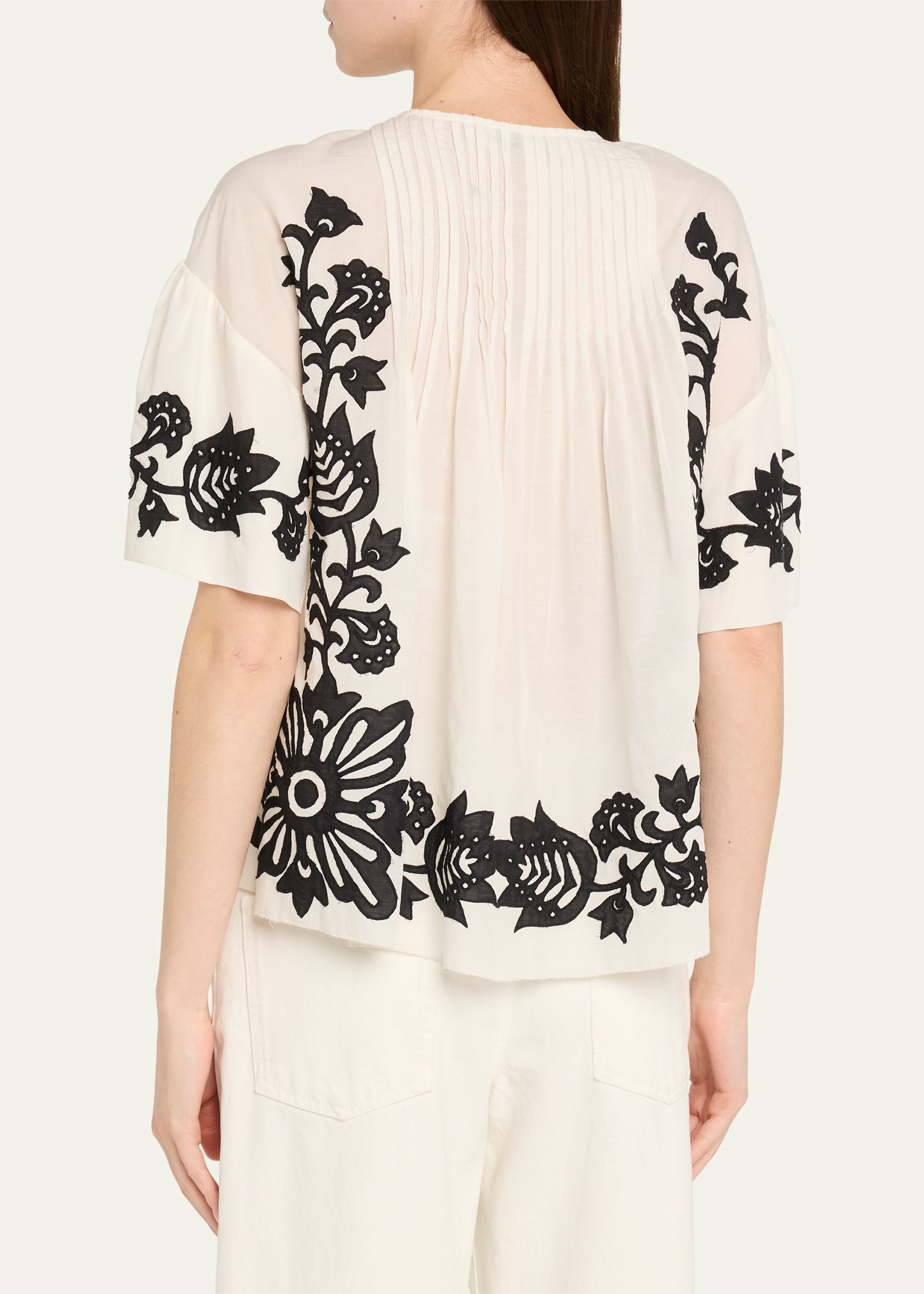 Liliana Short-Sleeve Appliqué Top - 3