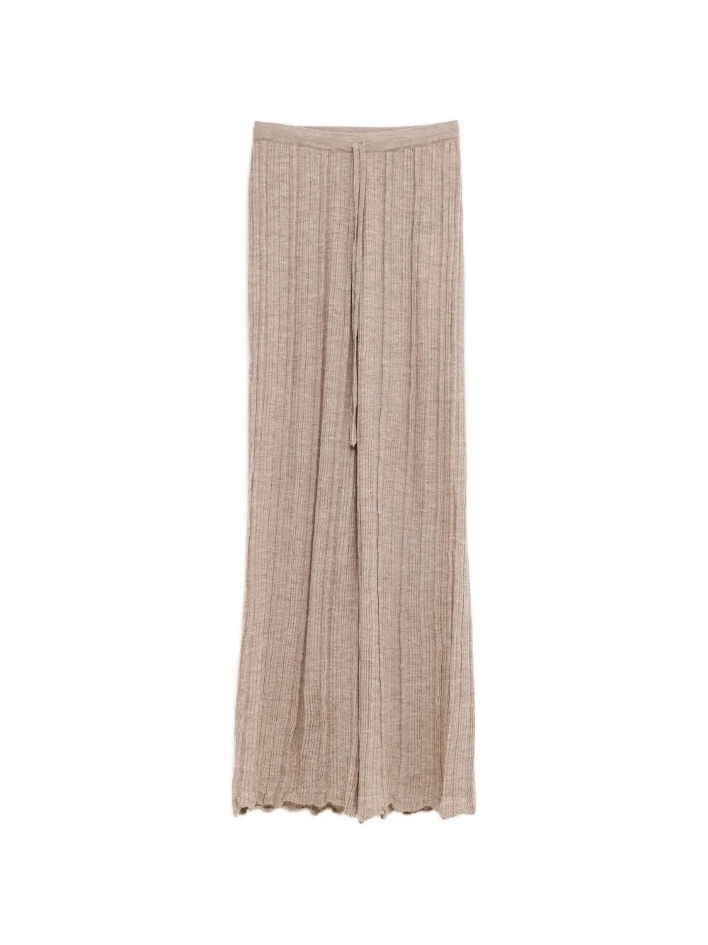 drawstring ribbed trousers - 1