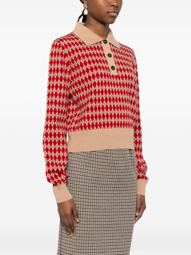 diamond-pattern polo shirt 3