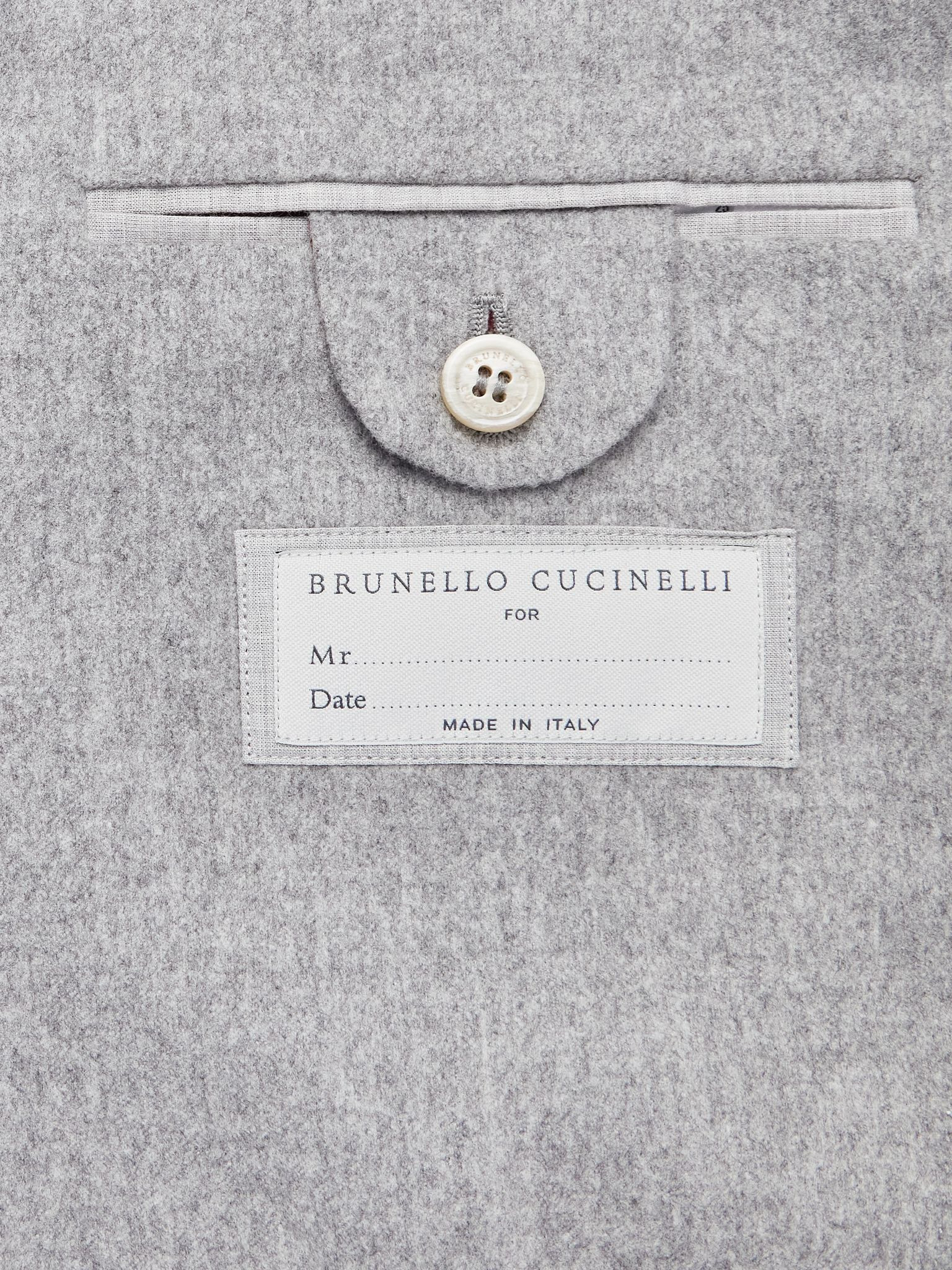 Wool and Cashmere-Blend Suit Jacket Gray - 5