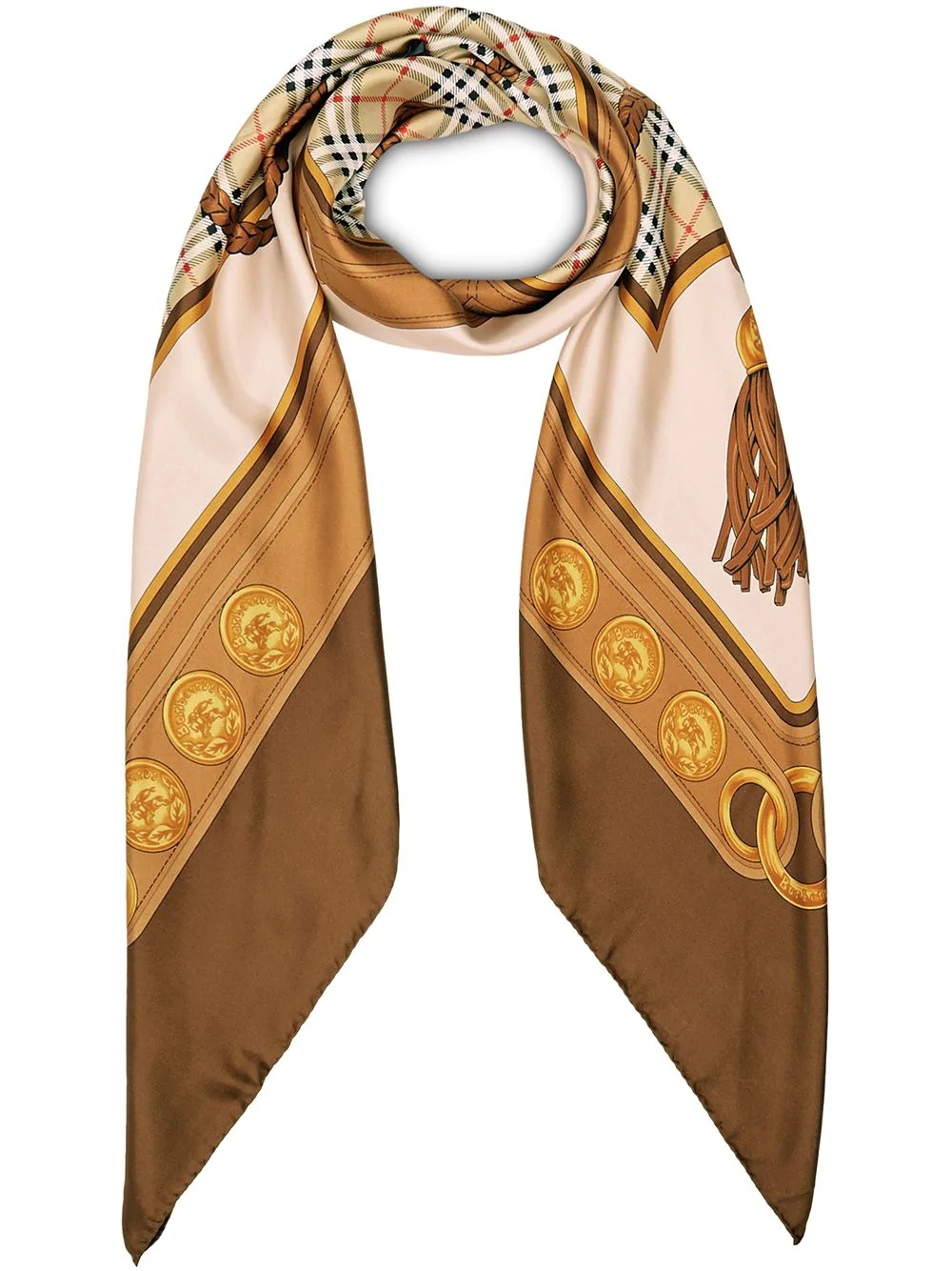 reissued archive tassel print scarf - 1