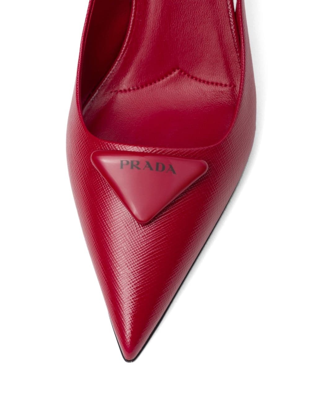 triangle-logo leather slingback pumps - 6
