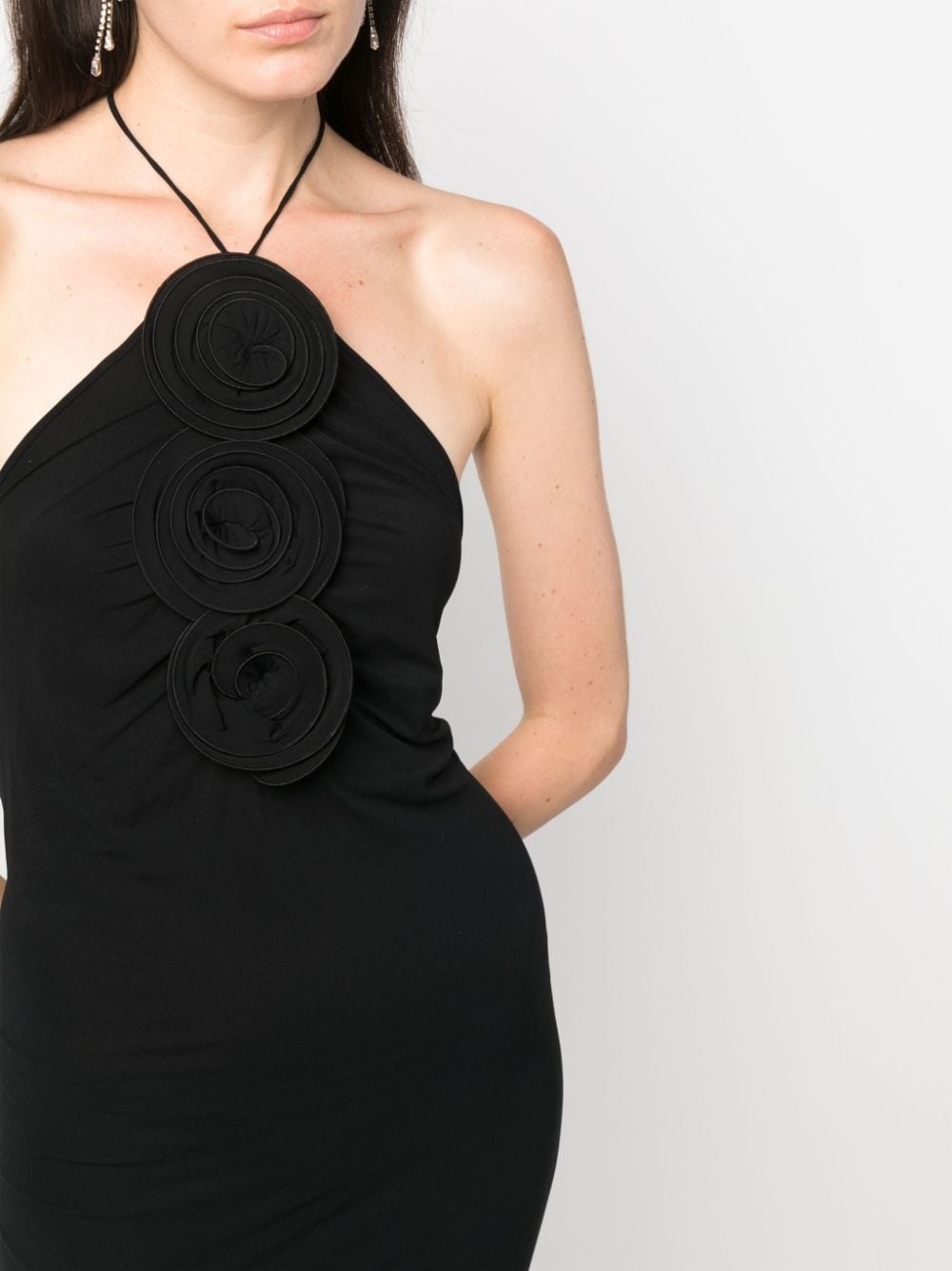 floral-appliquÃ© halterneck maxi dress - 5