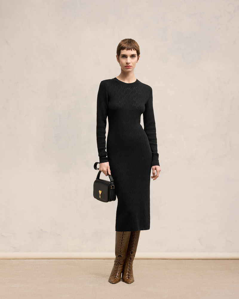 AMI Paris AMI DE COEUR POINTELLE MIDI DRESS outlook