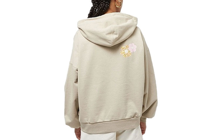 (WMNS) Converse Flora Logo Hoodie 'Beige' 10025521-A02 - 2