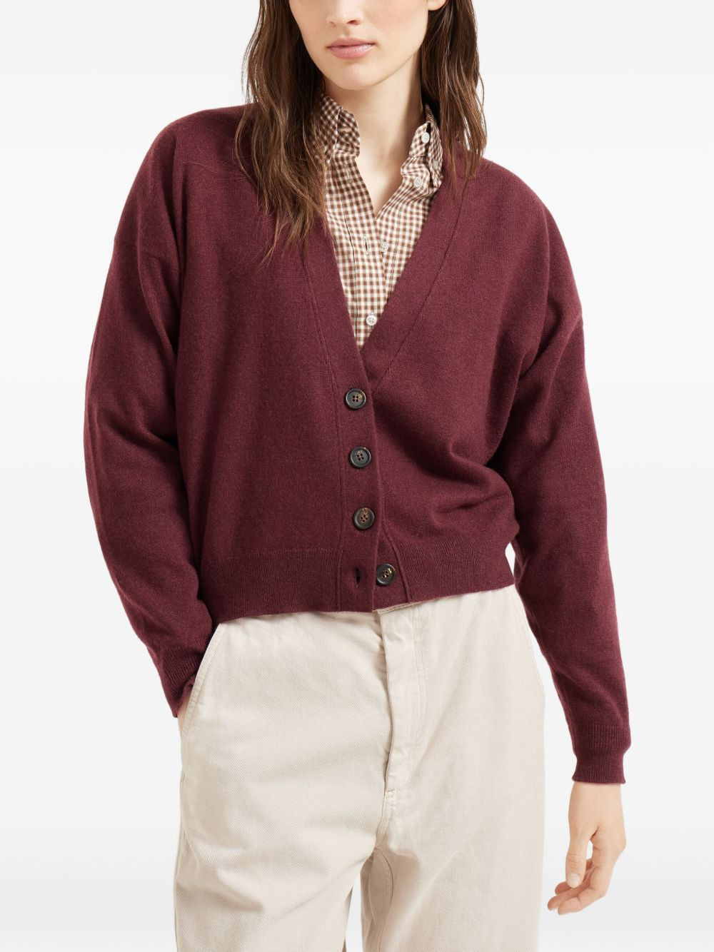 button-front cashmere cardigan - 3