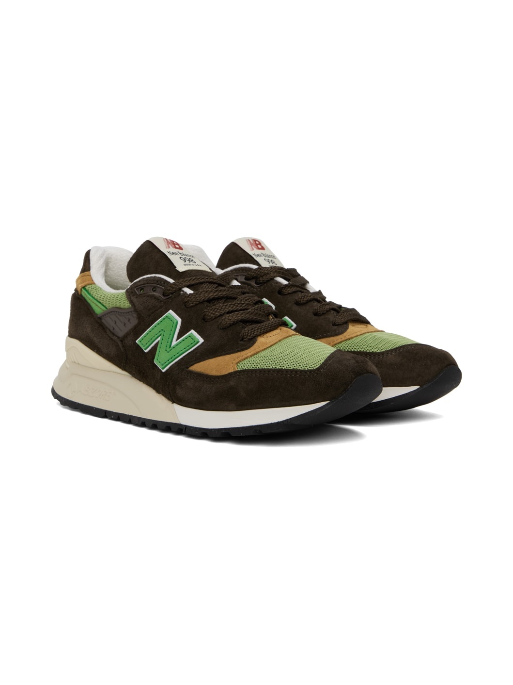 Brown & Green Made in USA 998 Sneakers - 4