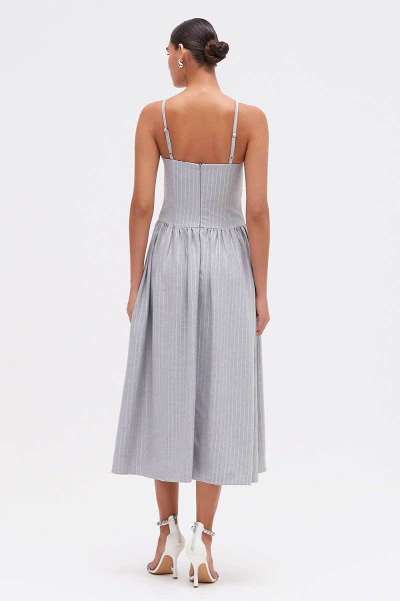 METALLIC PINSTRIPE MIDI DRESS 3