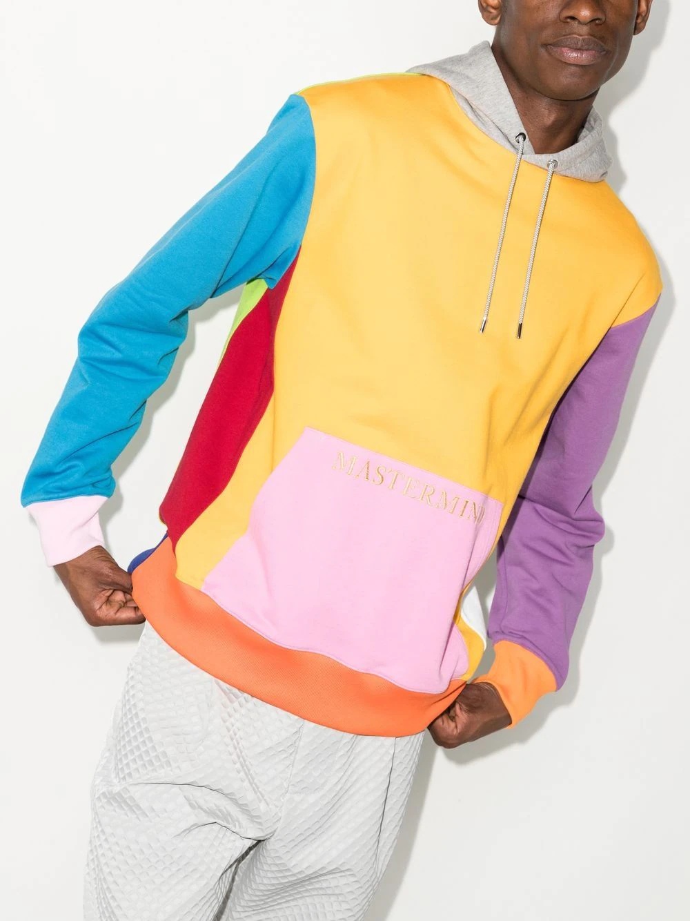 colour-block pullover hoodie - 2