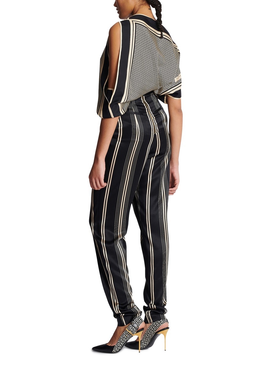 Asymmetrical draped satin pants - 3