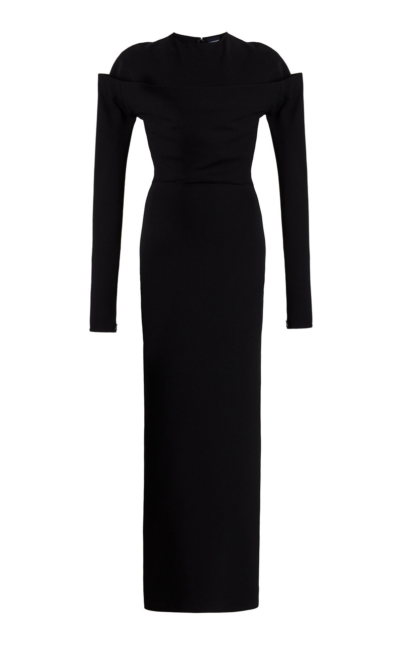 Sabre Draped Maxi Dress black - 1