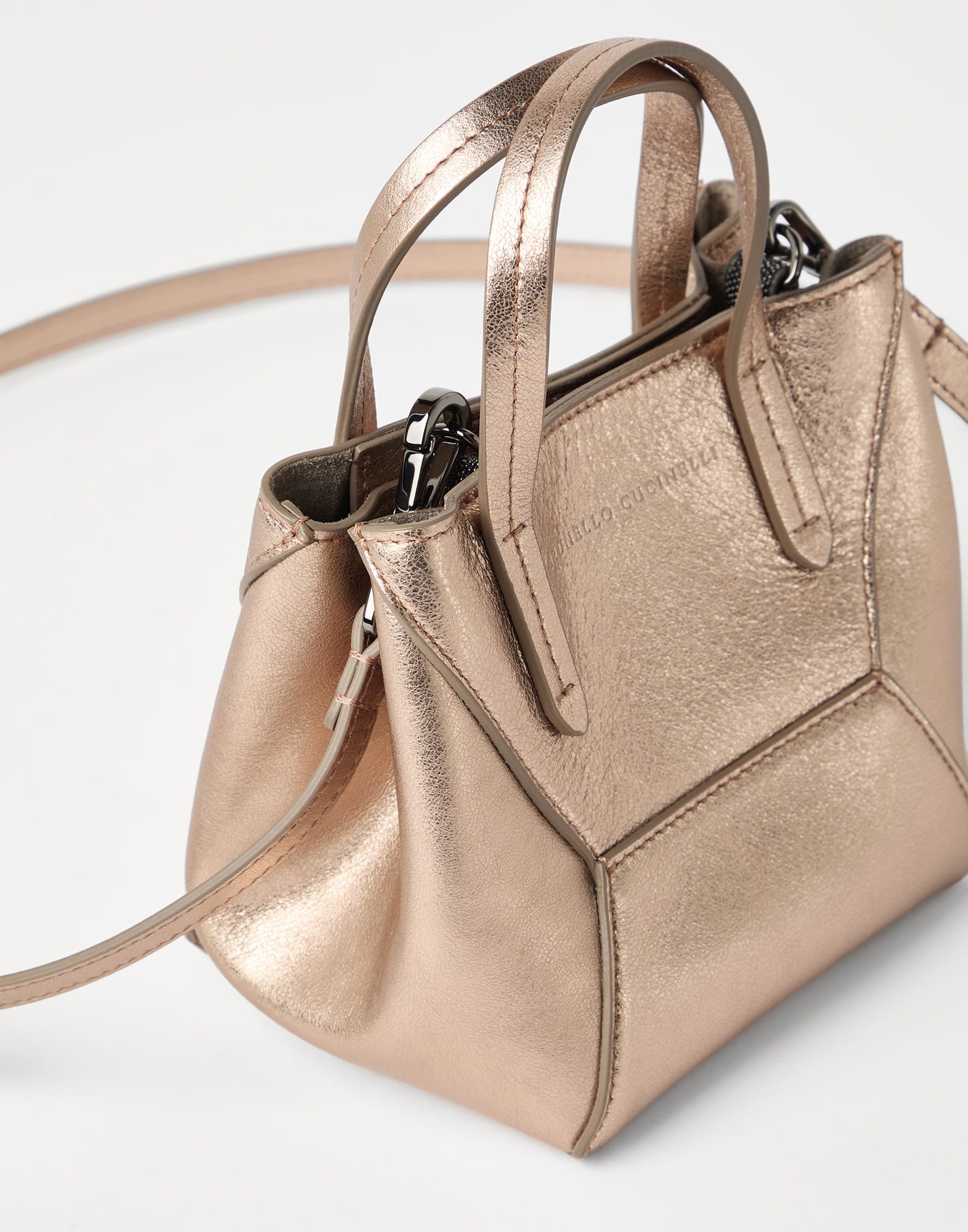 BC Duo mini bag in lamé calfskin with monili - 3