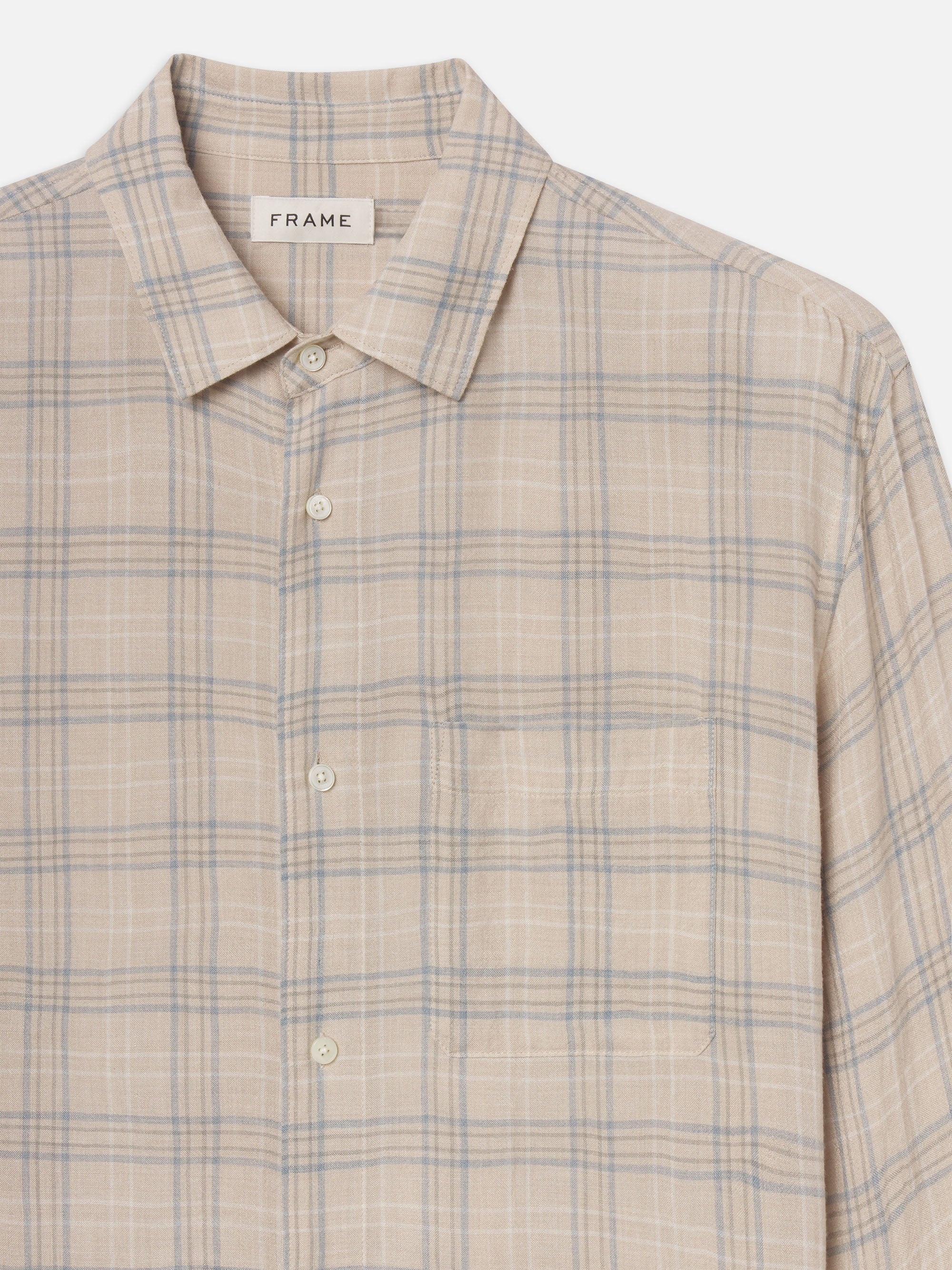 Plaid Shirt in Cream Plaid - 3