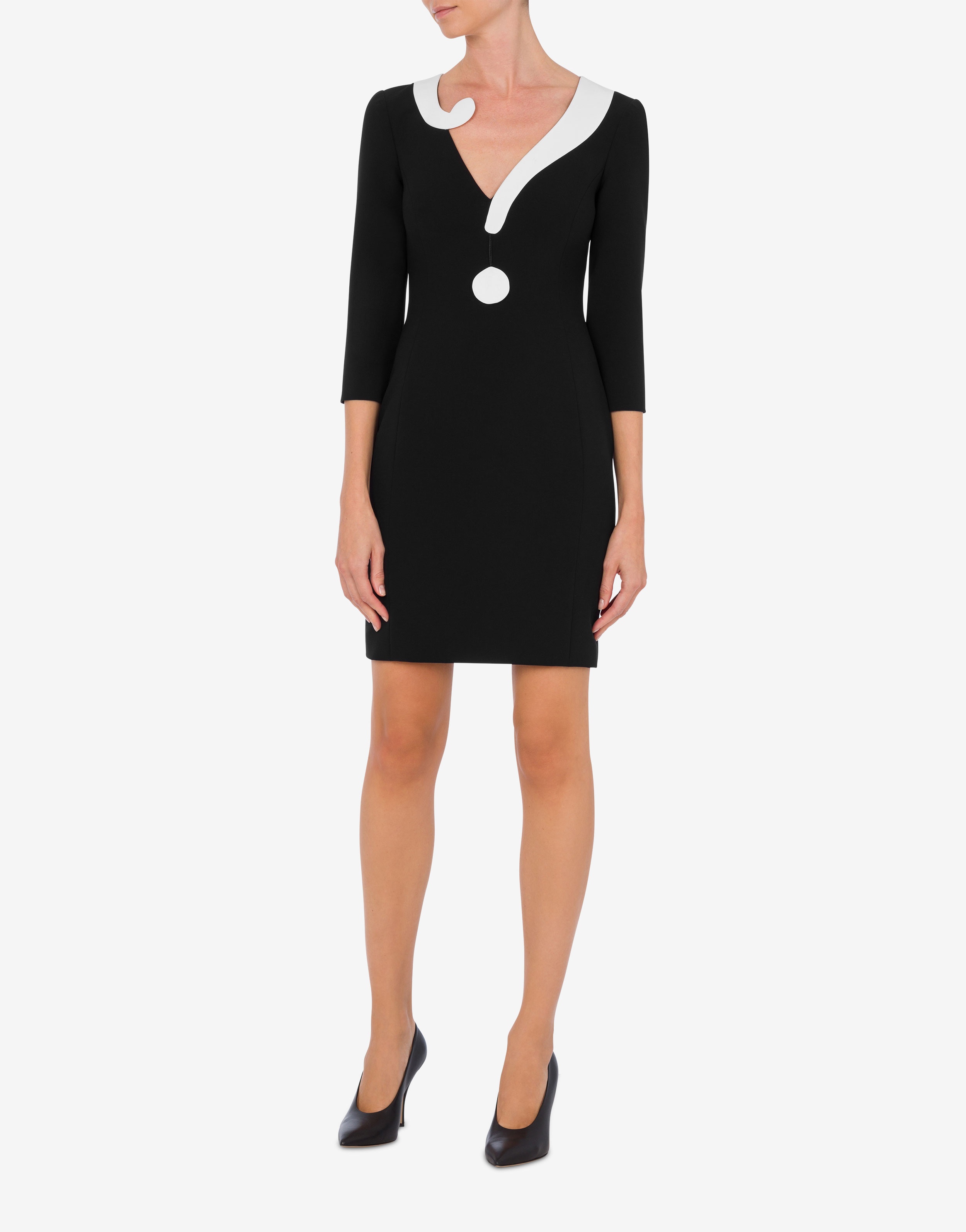 ワンピース Moschino SS24 CREPE HOUSE SYMBOLS DRESS !? (04060424_1555) Moschino HOUSE SYMBOLS !? CRÊPE DRESS | REVERSIBLE