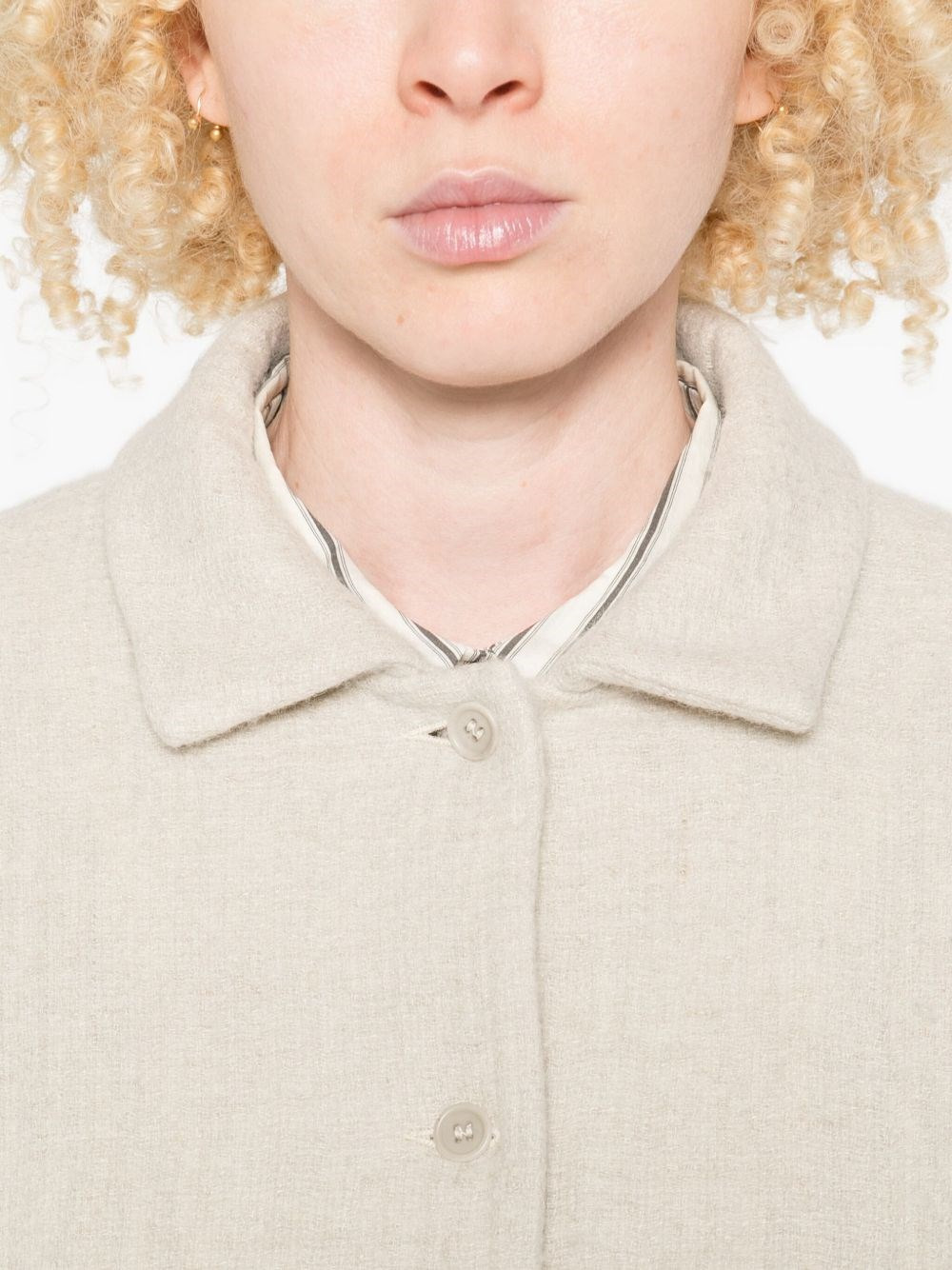 Linen and wool jacket - 5