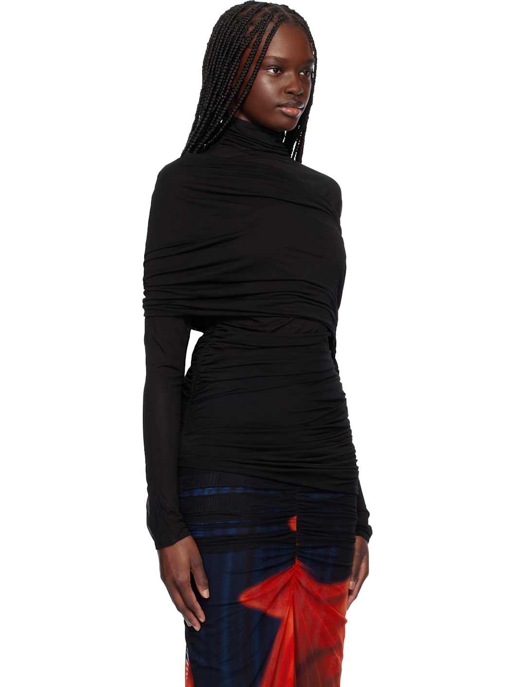 Black Ruched Blouse - 2