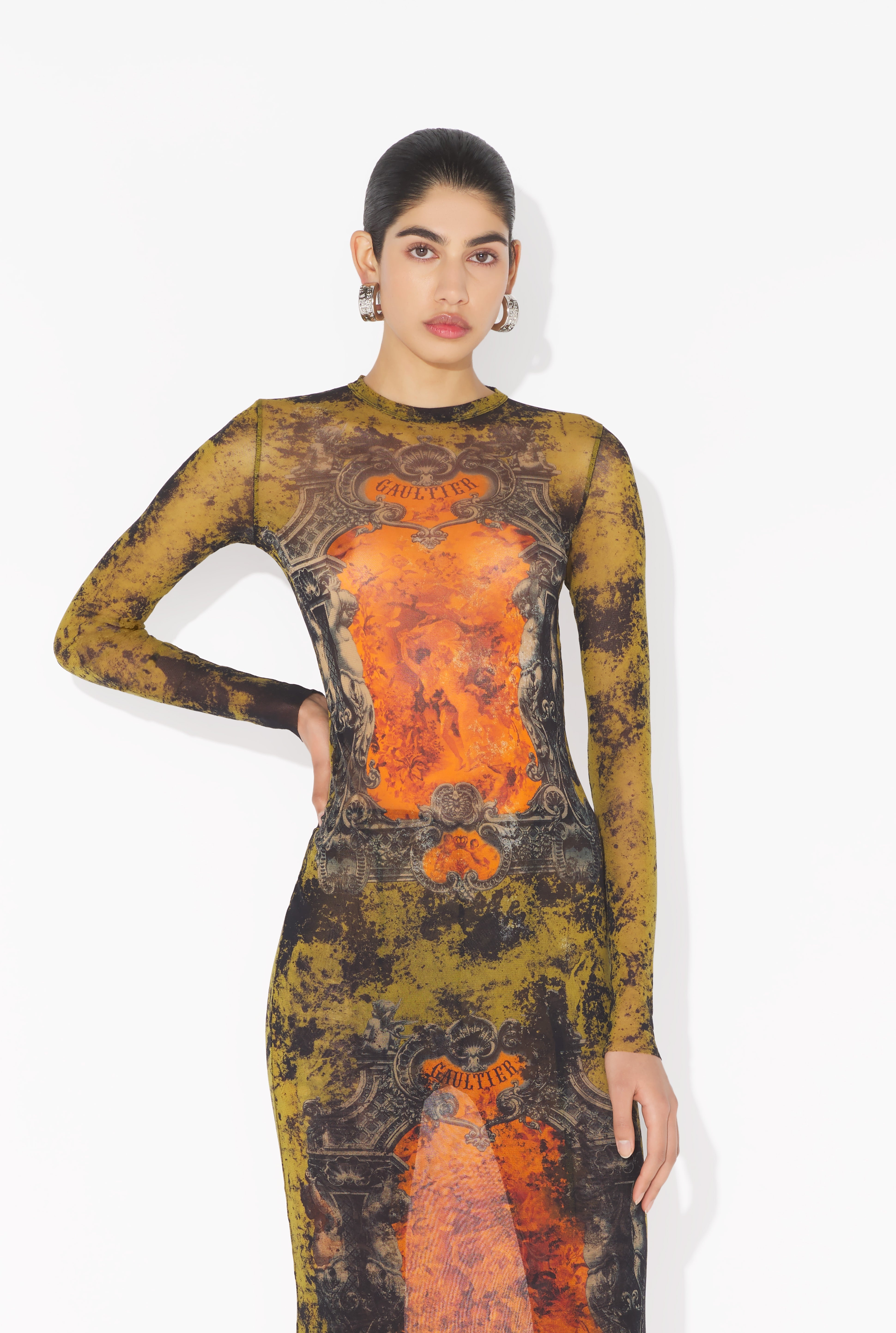 THE LONG KHAKI MÉDAILLON DRESS - 3