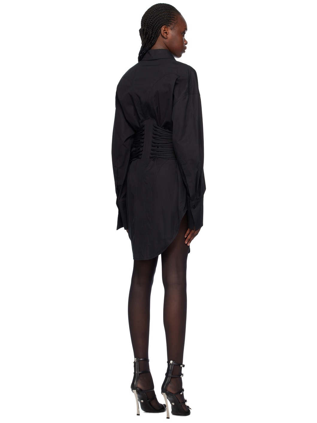 Black Laced-Up Minidress - 3