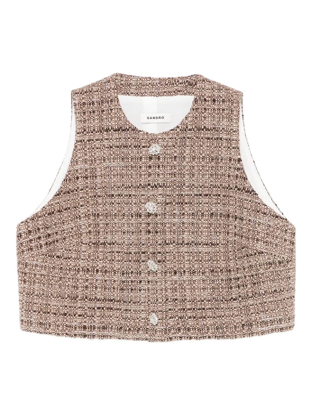 tweed sleeveless top - 1
