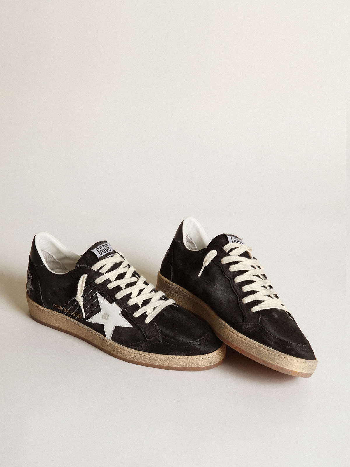 Men's Ball Star in black suede with white leather star - 2