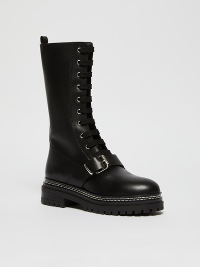 Max Mara TANA Leather lace-up combat boots outlook