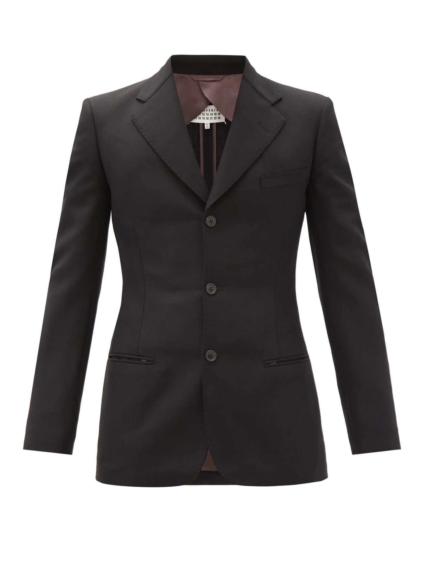 Tack-stitched single-breasted wool-blend suit - 1