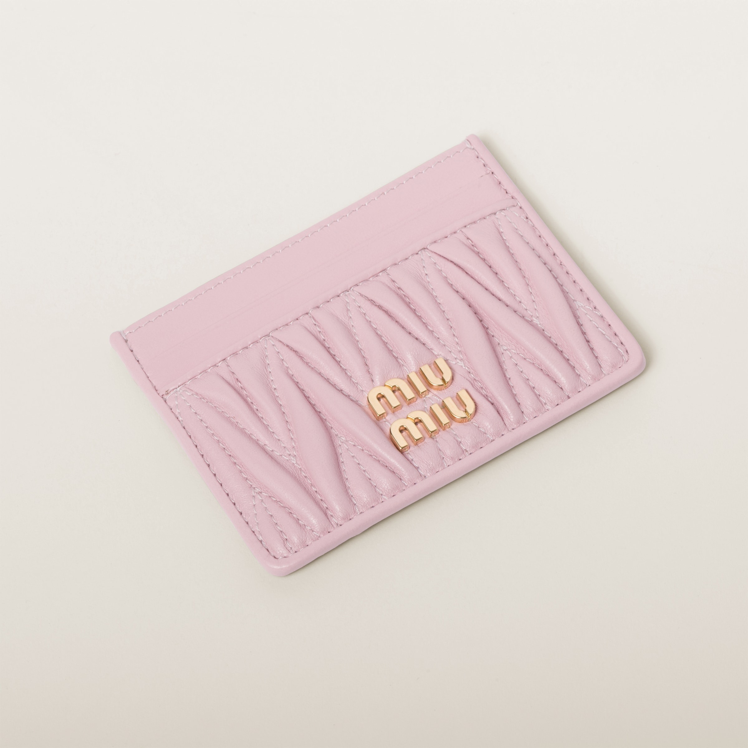 Matelassé nappa leather card holder - 3