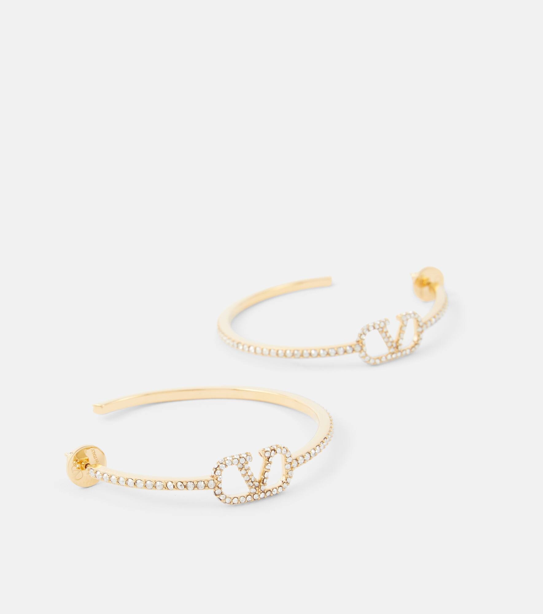 VLogo Signature embellished earrings - 4