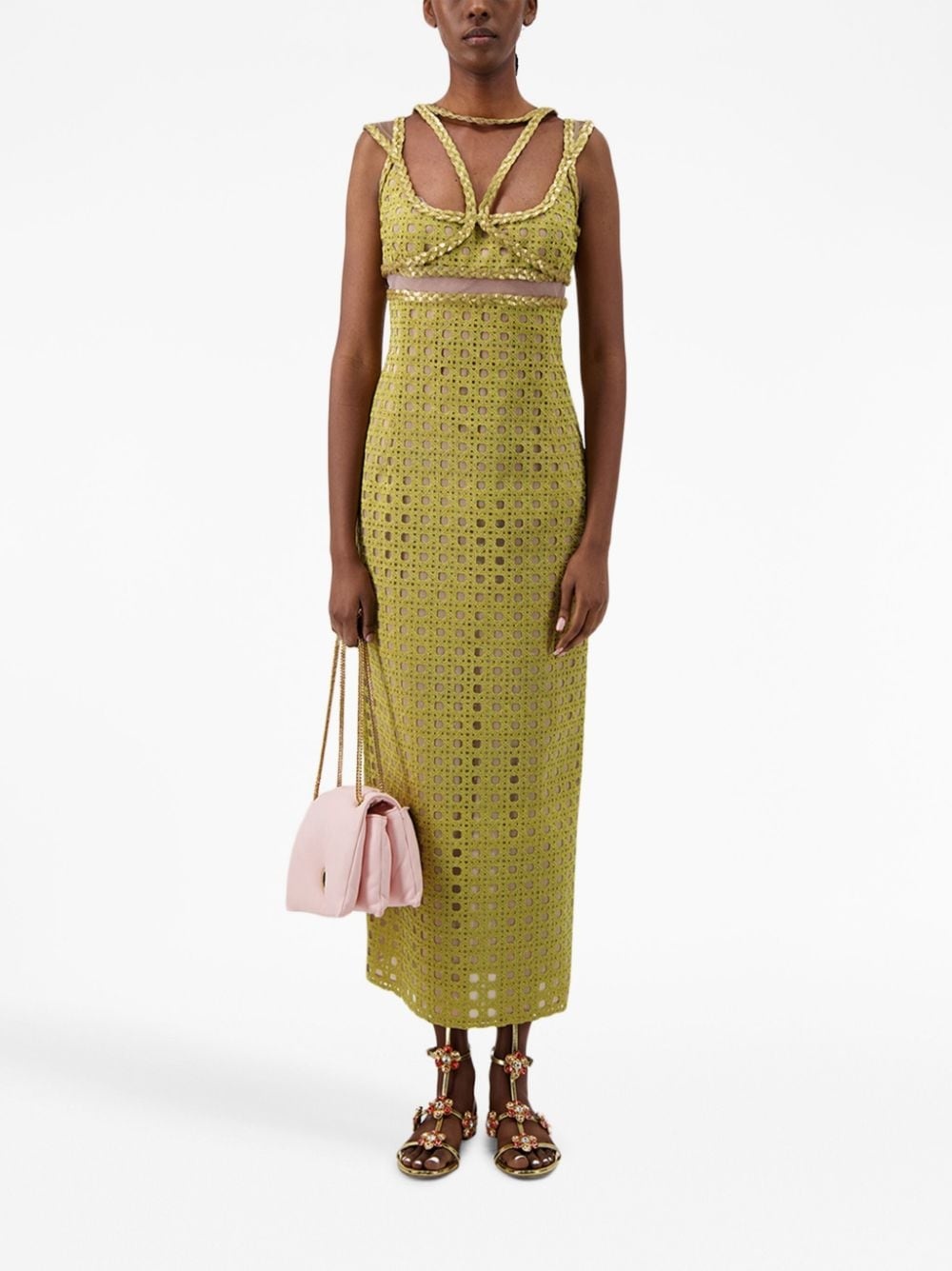 halterneck macramÃ© maxi dress - 2
