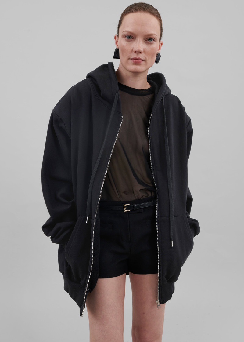 Nami Zip Up Hoodie - Black 7