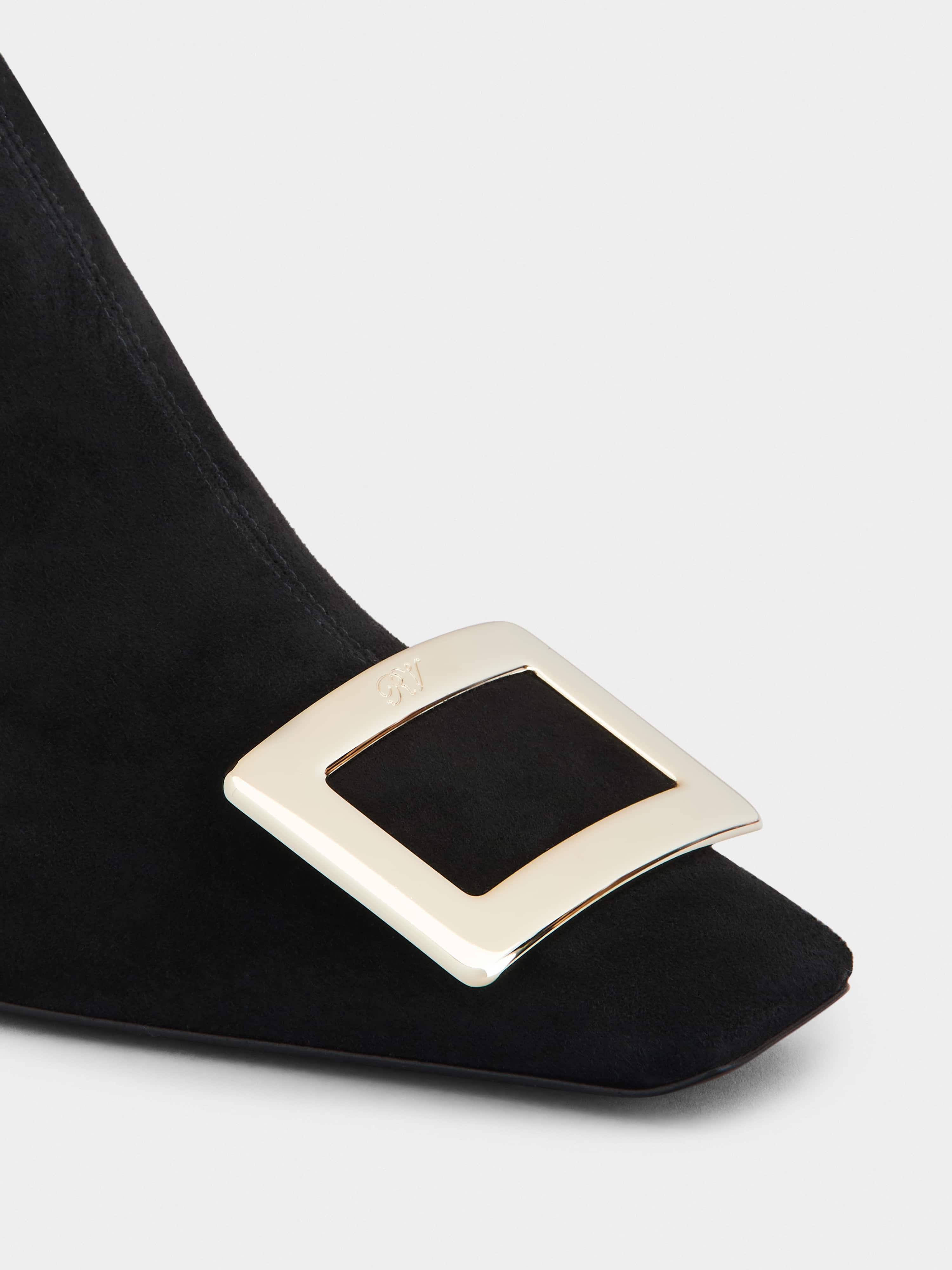 Belle Vivier Metal Buckle Chelsea Booties in Suede - 3