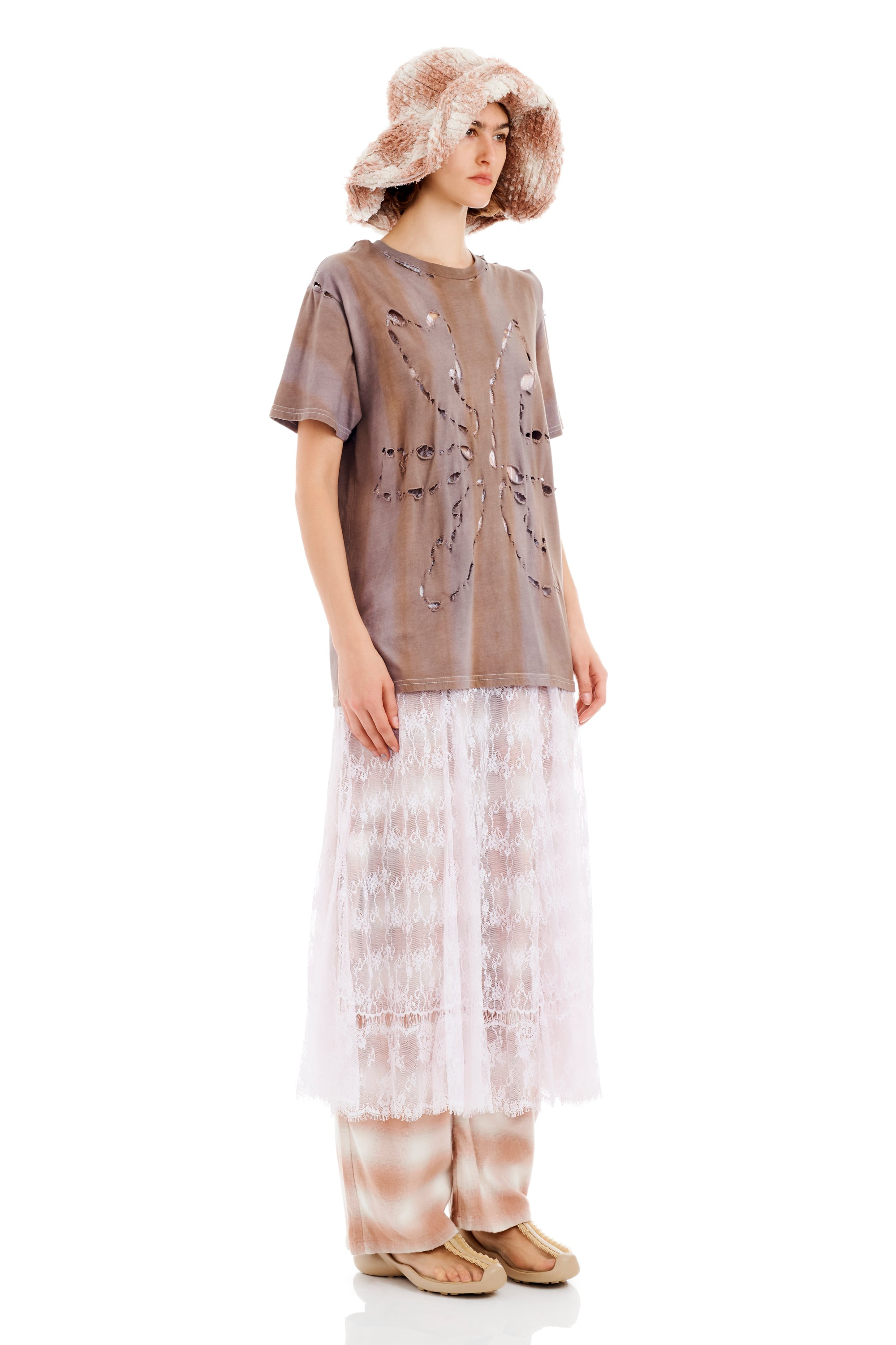 EARTH STRIPE REMNANT FLOWER TEE - 3