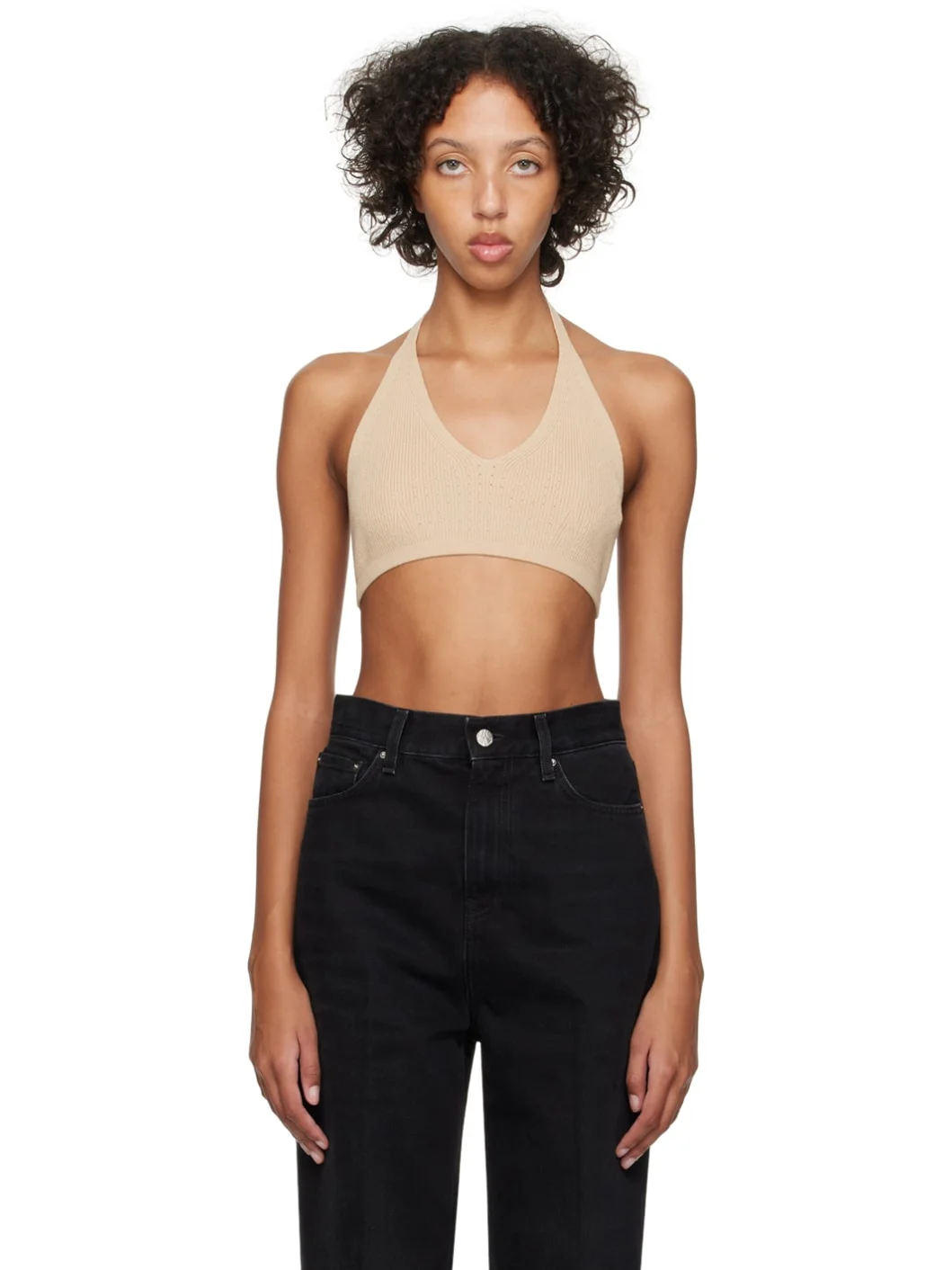 Beige Beach Bra Tank Top - 1