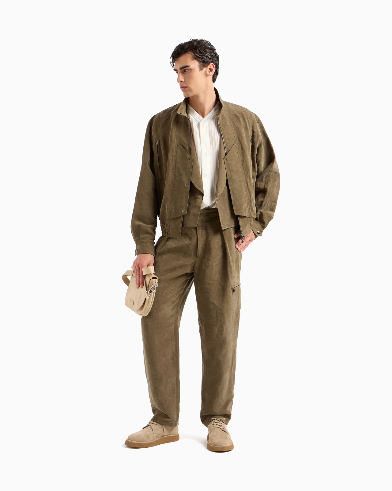 DOUBLE-BREASTED LINEN AND LYOCELL WAISTCOAT - 2