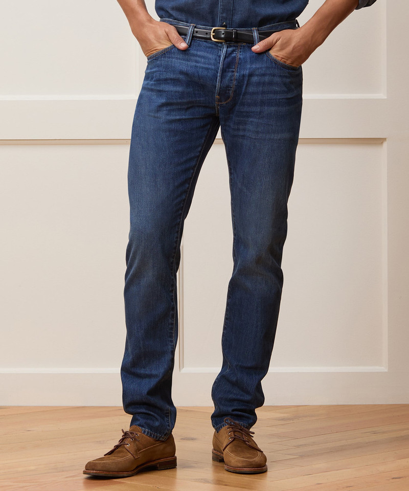 TODD SNYDER Slim Selvedge Jean in Blue Stonwewash outlook