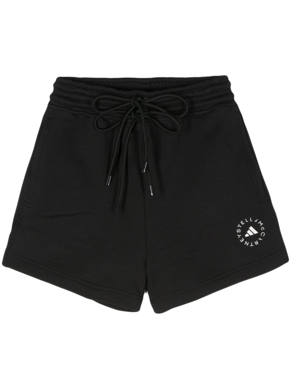 logo-print organic cotton track shorts - 1