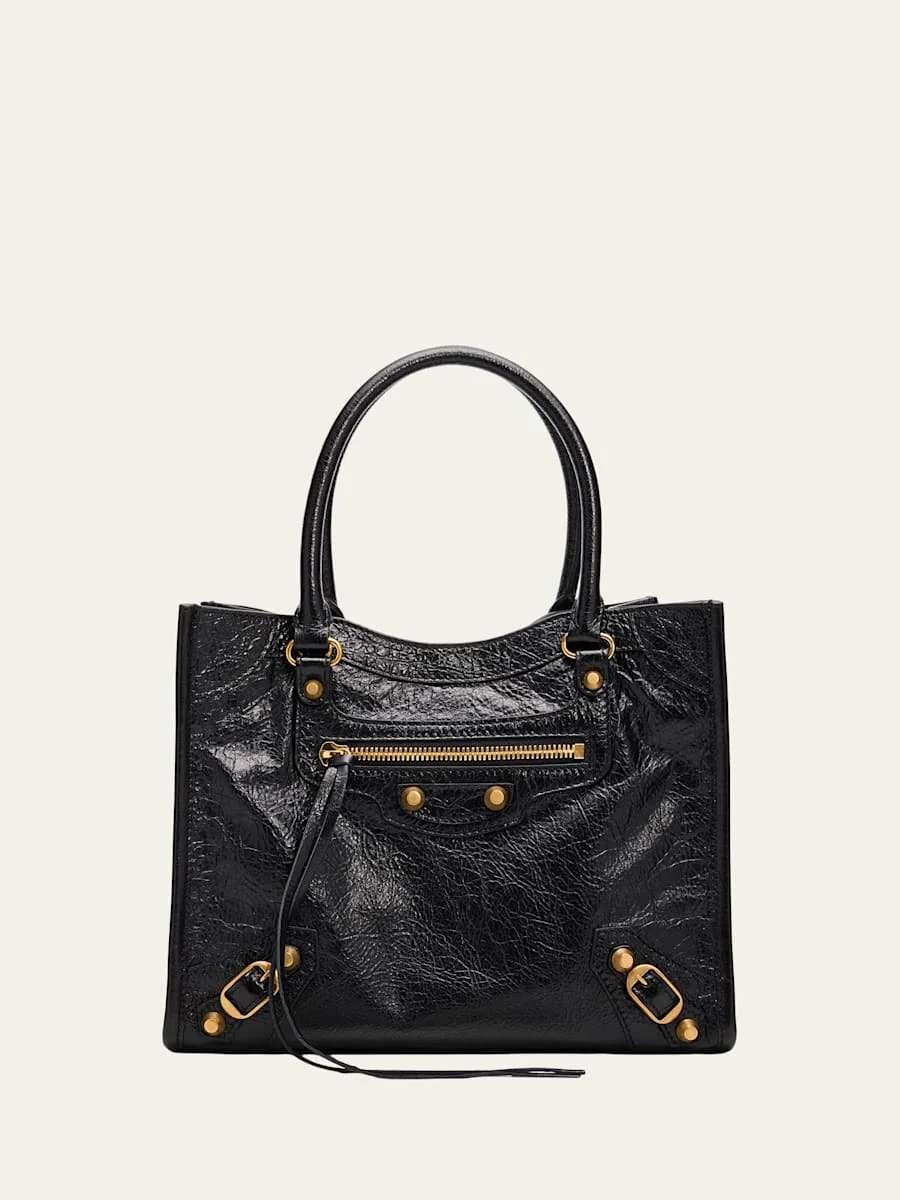 Arena Crinkled Leather Top-Handle Bag - 1