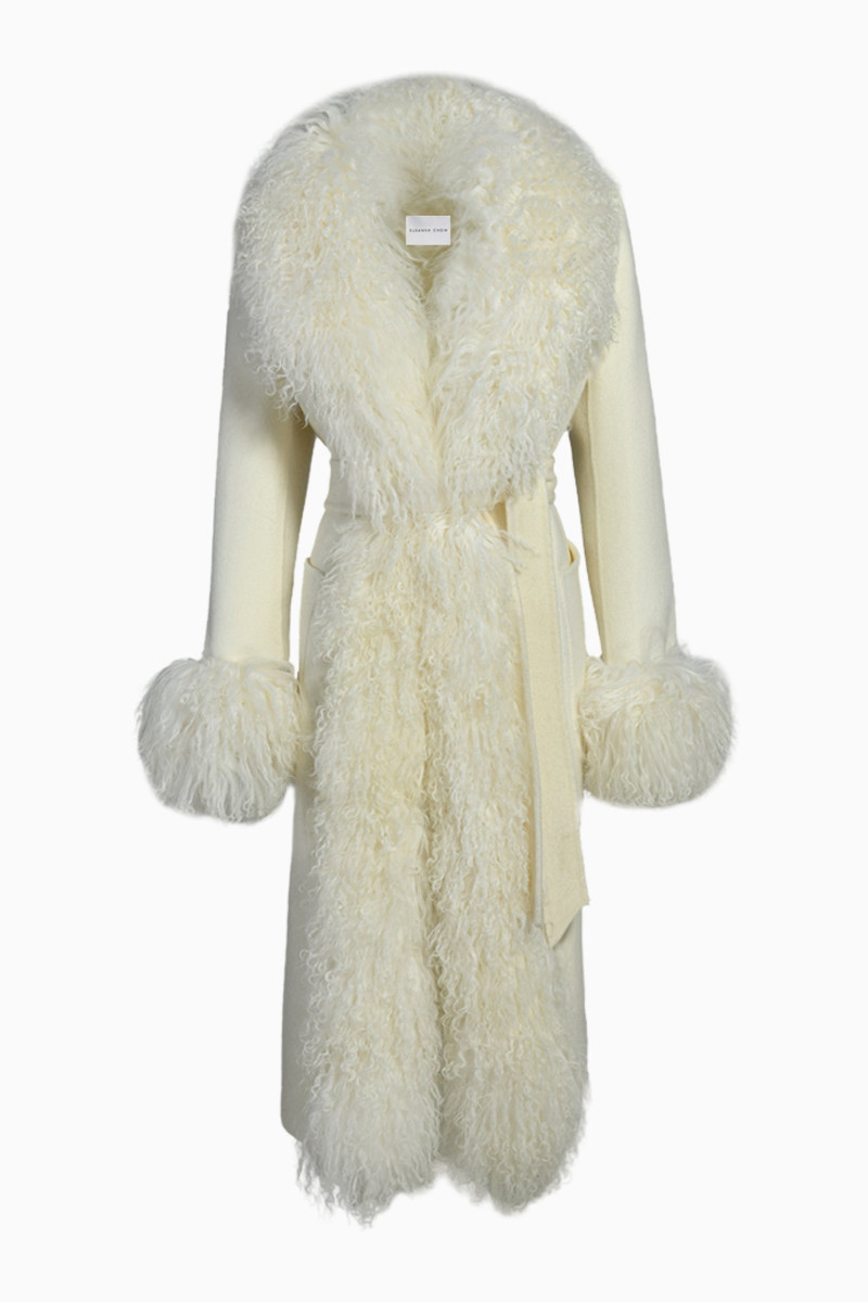 Susanna Chow Inez Cashmere Shearling Coat 1