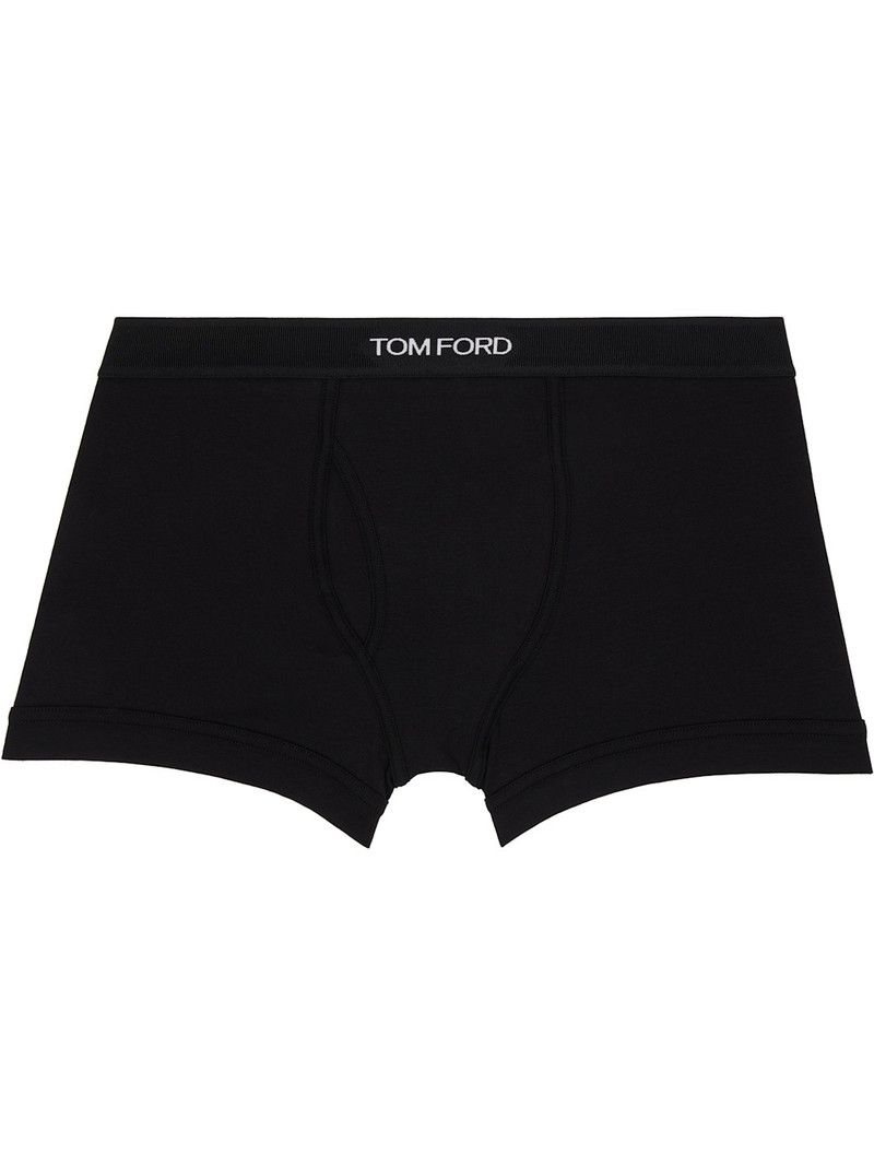 TOM FORD Two-Pack Black & Gray Cotton Boxer Briefs outlook