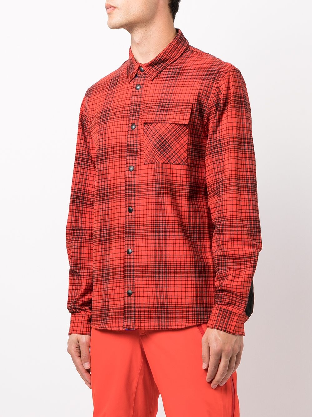 check-print long-sleeved shirt - 3