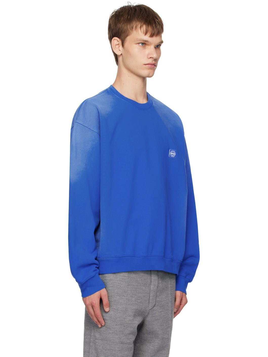 Blue Dyeing Back Logo Sweatshirt - 2