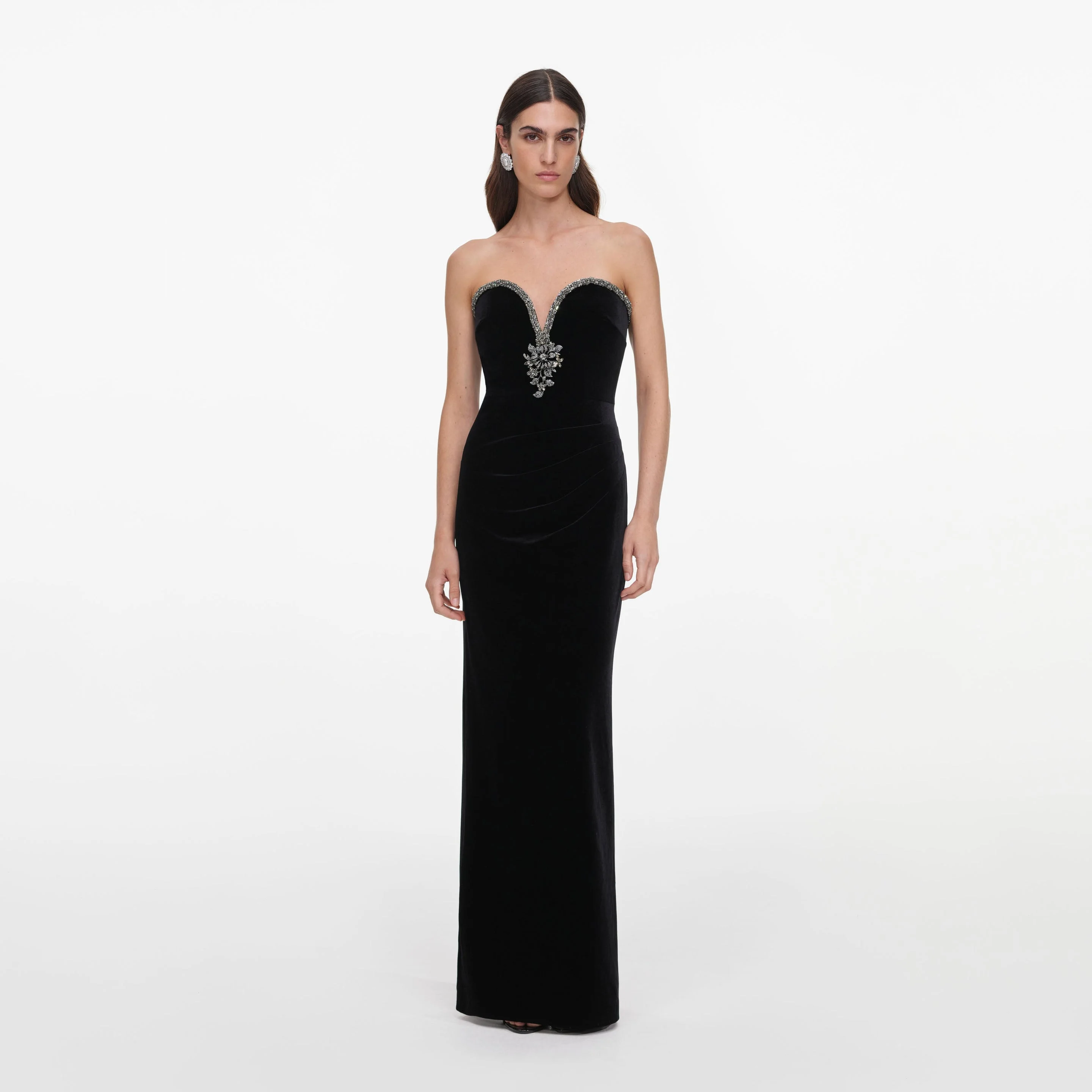 Black Velvet Maxi Dress - 1