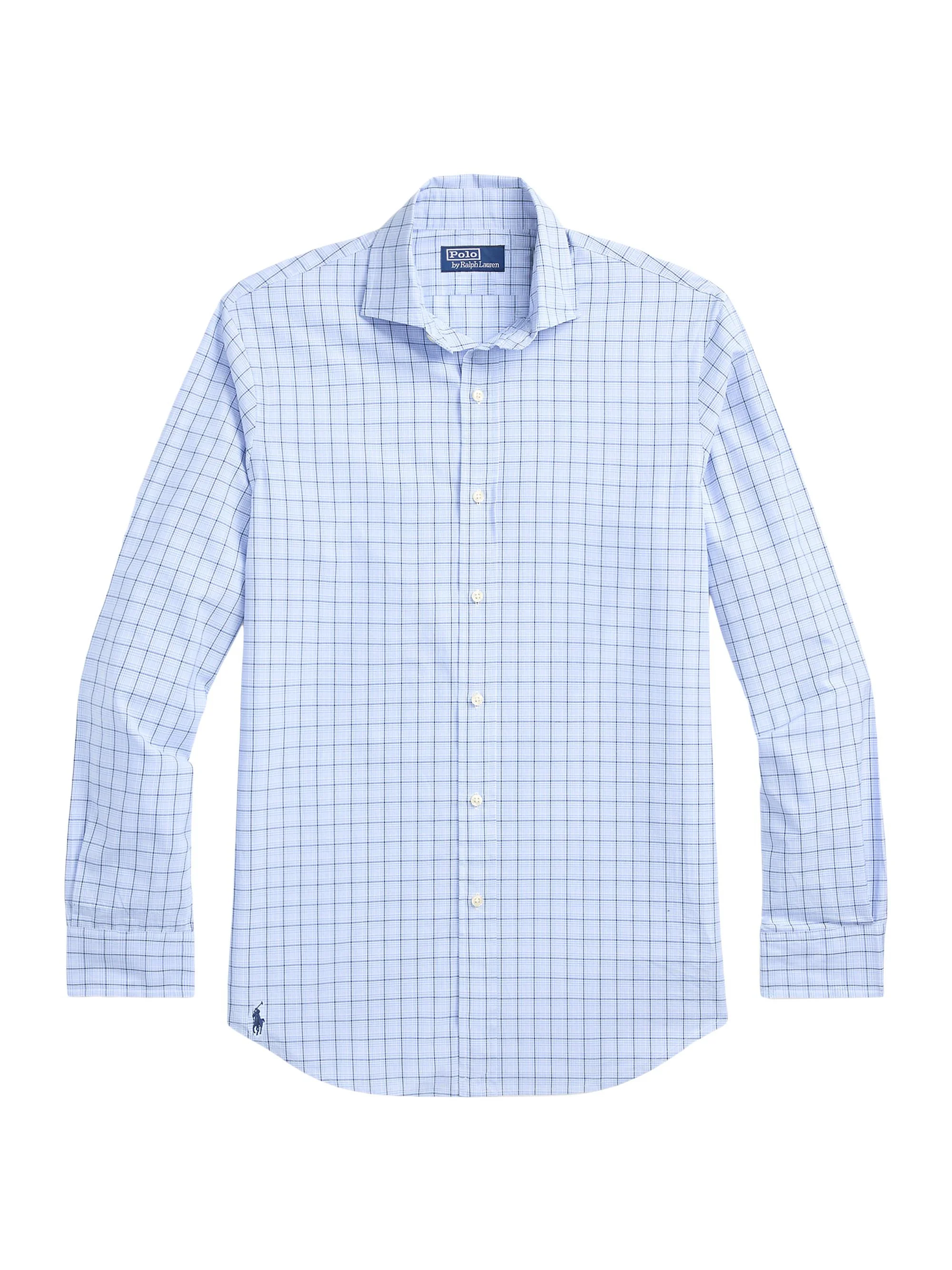 Men's Classic Fit Checked Poplin Shirt - Blue Multi - 1