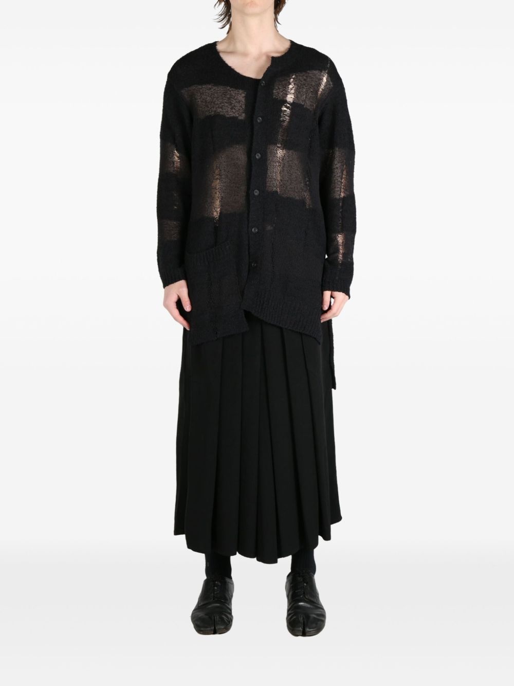 panelled cardigan - 2