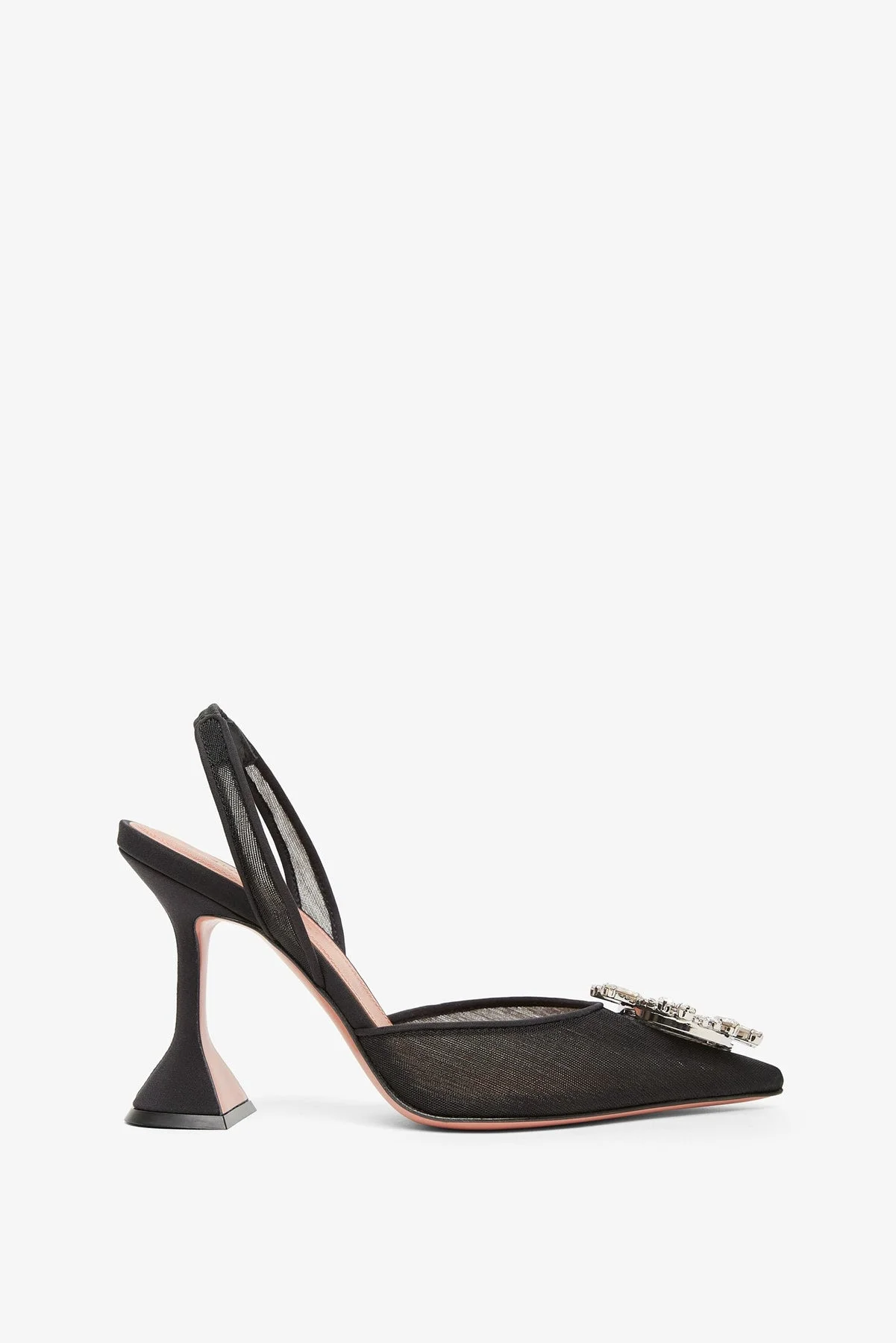 Begum 95 black mesh slingback pumps - 1